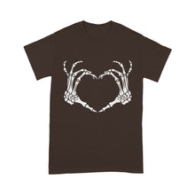 Load image into Gallery viewer, Skeleton Hand Heart Sign Bones Costume Funny Halloween - Standard T-Shirt