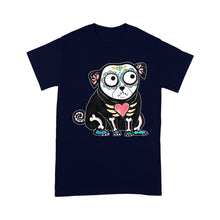 Load image into Gallery viewer, pug skeleton halloween cutes - Standard T-Shirt