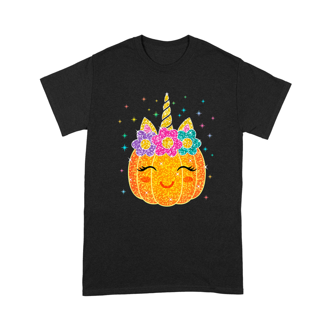 Cute Unicorn Pumpkin Halloween Thanksgiving - Standard T-Shirt