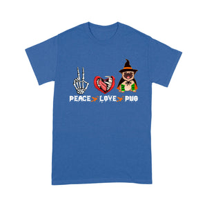 Peace Love Pug Dog Halloween - Standard T-Shirt