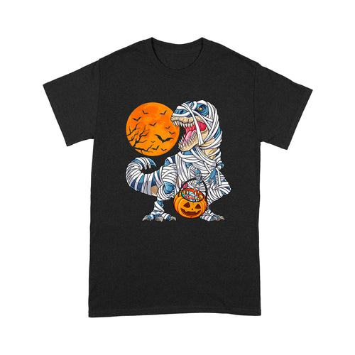 Halloween Shirts for Boys Kids Dinosaur T rex Mummy Pumpkin - Standard T-Shirt