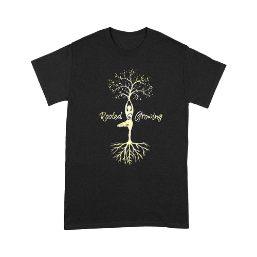 Yoga Tree Of Life Shirt With Sayings Vriksasana Hatha Pose - Standard T-Shirt