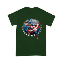 Load image into Gallery viewer, Standard T-Shirt - Marvel Captain America Shield Throw Stars Graphic art