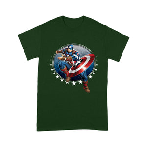 Standard T-Shirt - Marvel Captain America Shield Throw Stars Graphic art