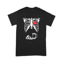 Load image into Gallery viewer, Skeleton Pregnancy Pizza Beer Xray Funny Halloween - Standard T-Shirt