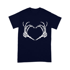 Skeleton Hand Heart Sign Bones Costume Funny Halloween - Standard T-Shirt