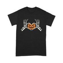 Load image into Gallery viewer, skeleton hand pumpkin hallowene - Standard T-Shirt