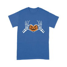 Load image into Gallery viewer, skeleton hand pumpkin hallowene - Standard T-Shirt