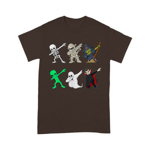 Dabbing Skeleton And Monsters Halloween Dracula - Standard T-Shirt