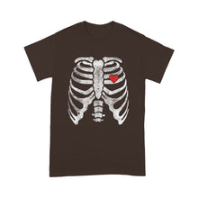 Load image into Gallery viewer, Skeleton Heart Rib Cage X-Ray Adult Kids Funny Halloween - Standard T-Shirt