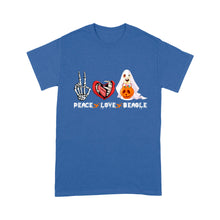 Load image into Gallery viewer, Peace Love Beagle Dog Halloween - Standard T-Shirt