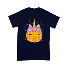 Load image into Gallery viewer, Cute Unicorn Pumpkin Halloween Thanksgiving - Standard T-Shirt