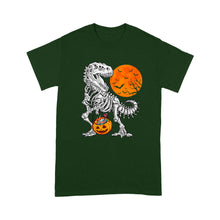 Load image into Gallery viewer, Halloween shirts for Boys Kids Dinosaur Skeleton T rex Scary - Standard T-Shirt