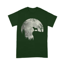 Load image into Gallery viewer, Frenchie dog moon howl in forest Halloween dog - Standard T-Shirt