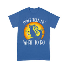 Load image into Gallery viewer, Cat Don&#39;t Tell Me What To Do Knife Halloween Costume - Standard T-Shirt