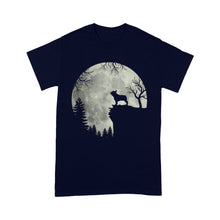 Load image into Gallery viewer, Frenchie dog moon howl in forest Halloween dog - Standard T-Shirt