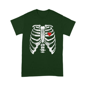 Skeleton Heart Rib Cage X-Ray Adult Kids Funny Halloween - Standard T-Shirt